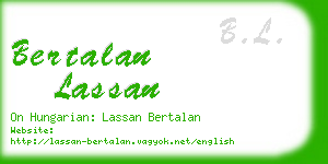 bertalan lassan business card